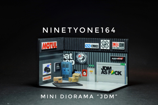 Box mini diorama "JDM GARAGE" Ninety One 1:64