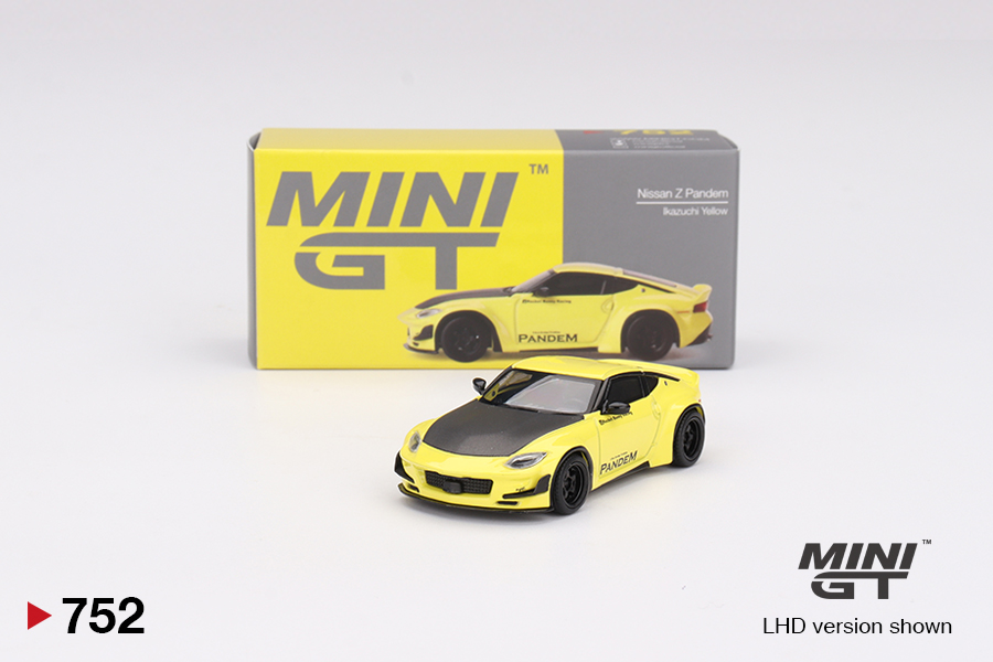 Nissan Z Pandem Ikazuchi Yellow Mini GT 1:64