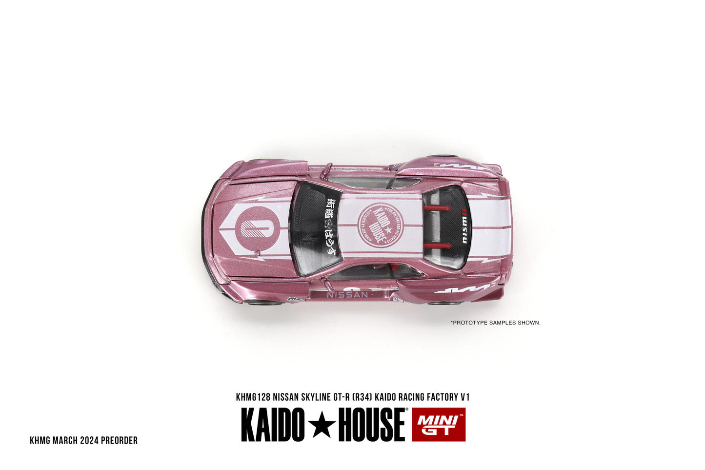 Nissan Skyline GT-R R34 KAIDO RACING FACTORY V1 KAIDO HOUSE Mini GT 1:64