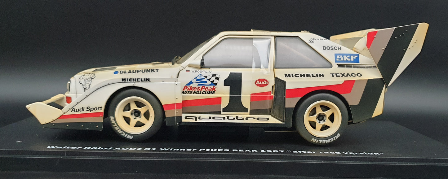 Audi Sport Quattro S1 Pikes Peak 1987 #1 Dirty Version CMR 1:18