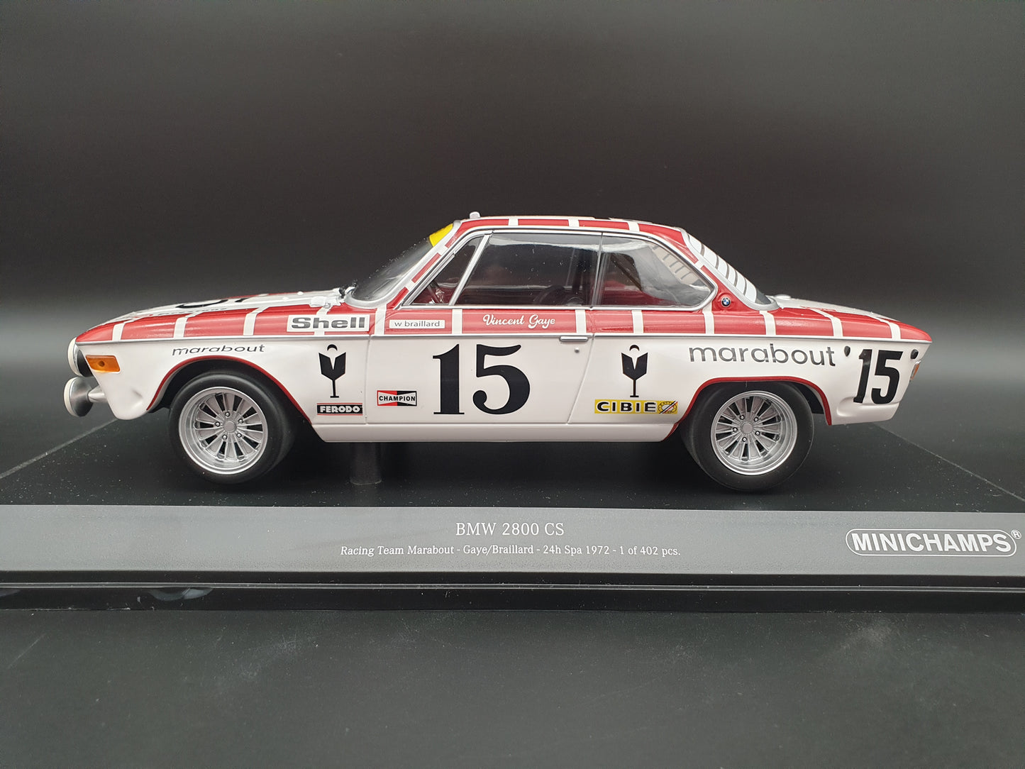 BMW 2800 CS 24h de Spa 1972 Minichamps 1:18