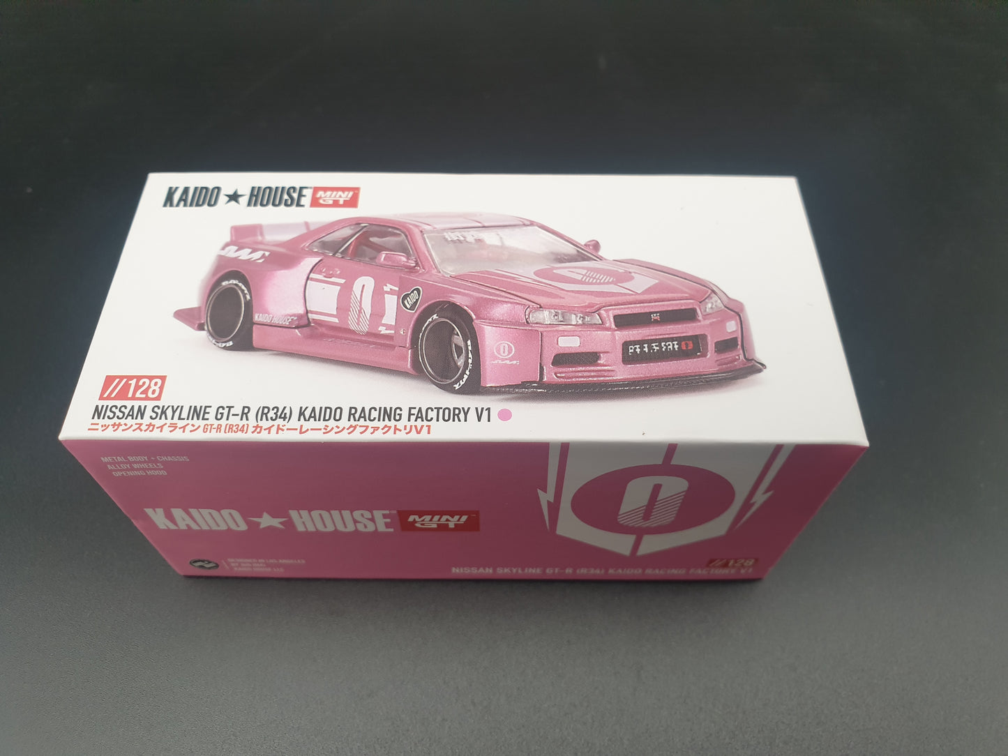 Nissan Skyline GT-R R34 KAIDO RACING FACTORY V1 KAIDO HOUSE Mini GT 1:64