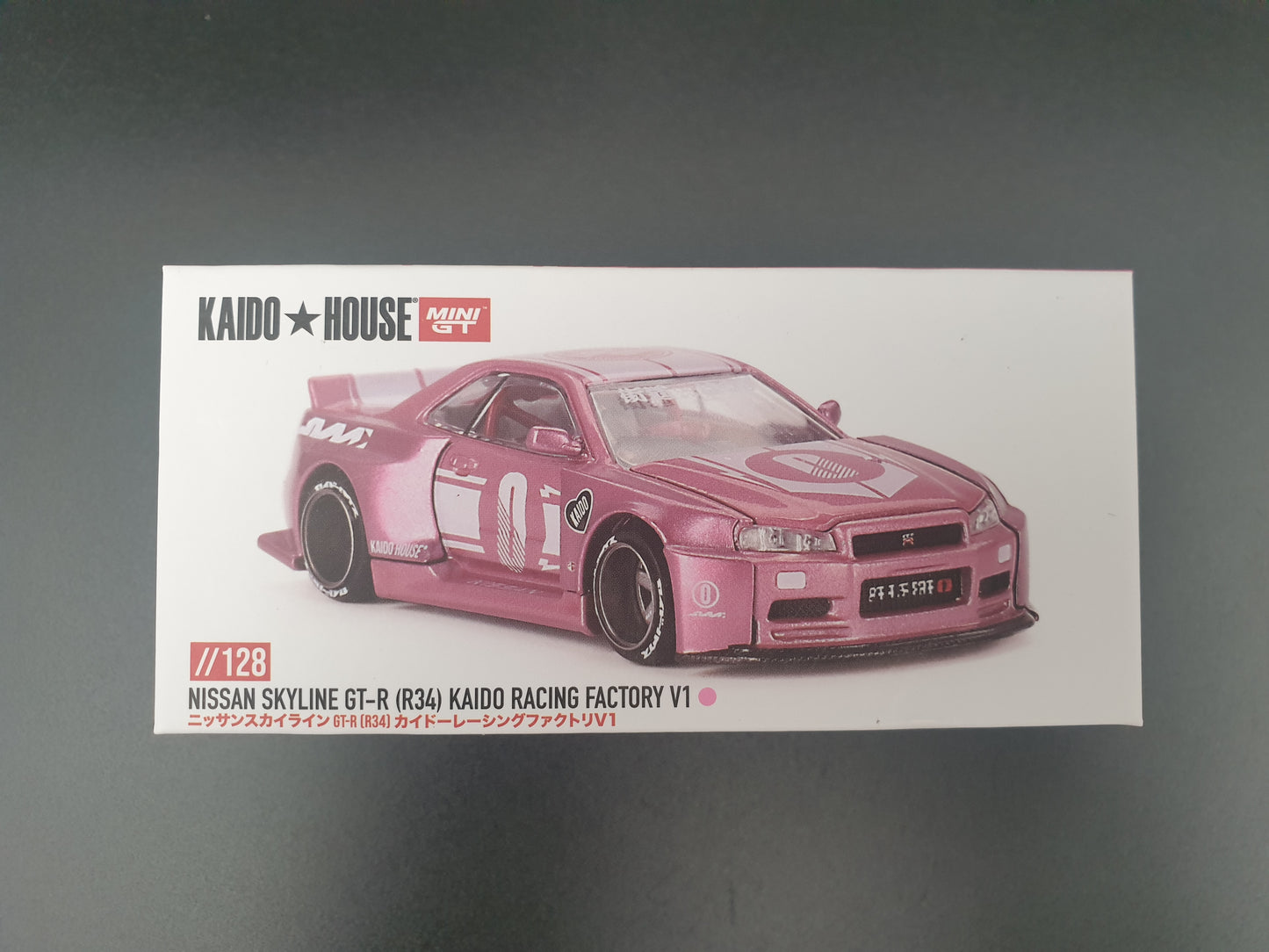 Nissan Skyline GT-R R34 KAIDO RACING FACTORY V1 KAIDO HOUSE Mini GT 1:64