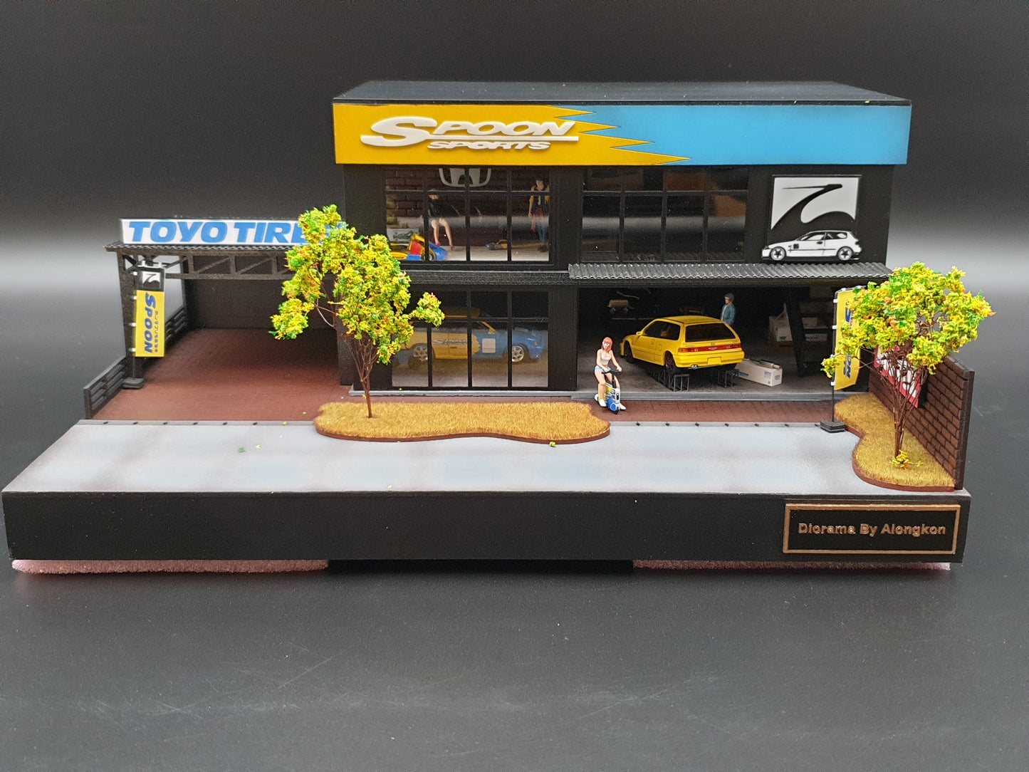 Diorama garage Spoon Ninety One 1:64