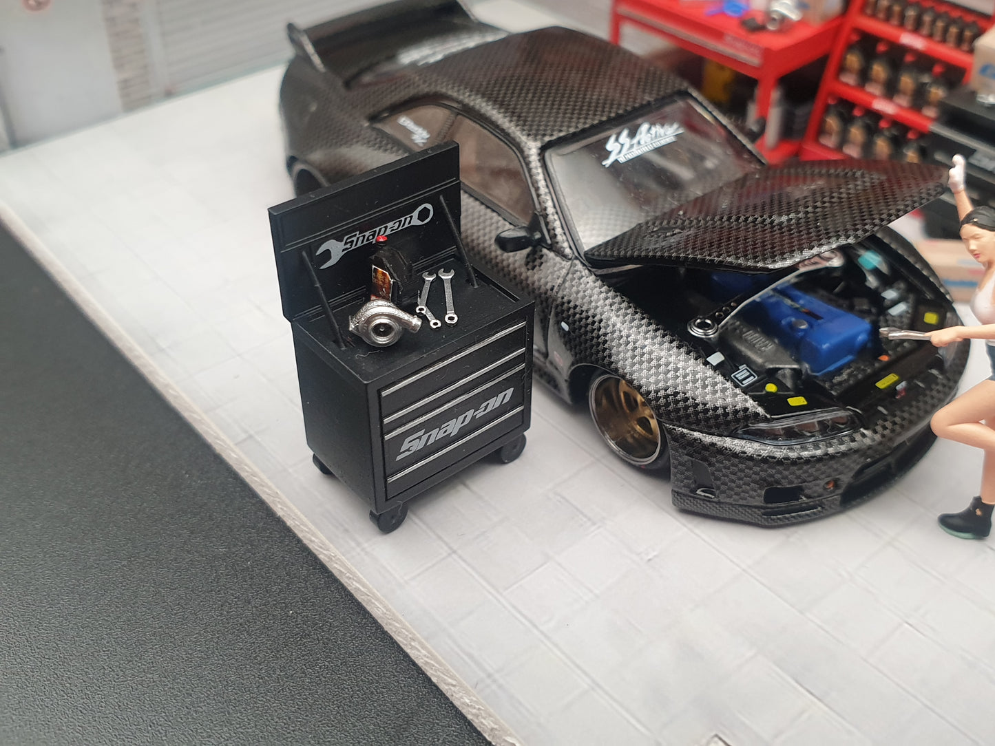 Box mini diorama "JDM GARAGE V2" Ninety One 1:64