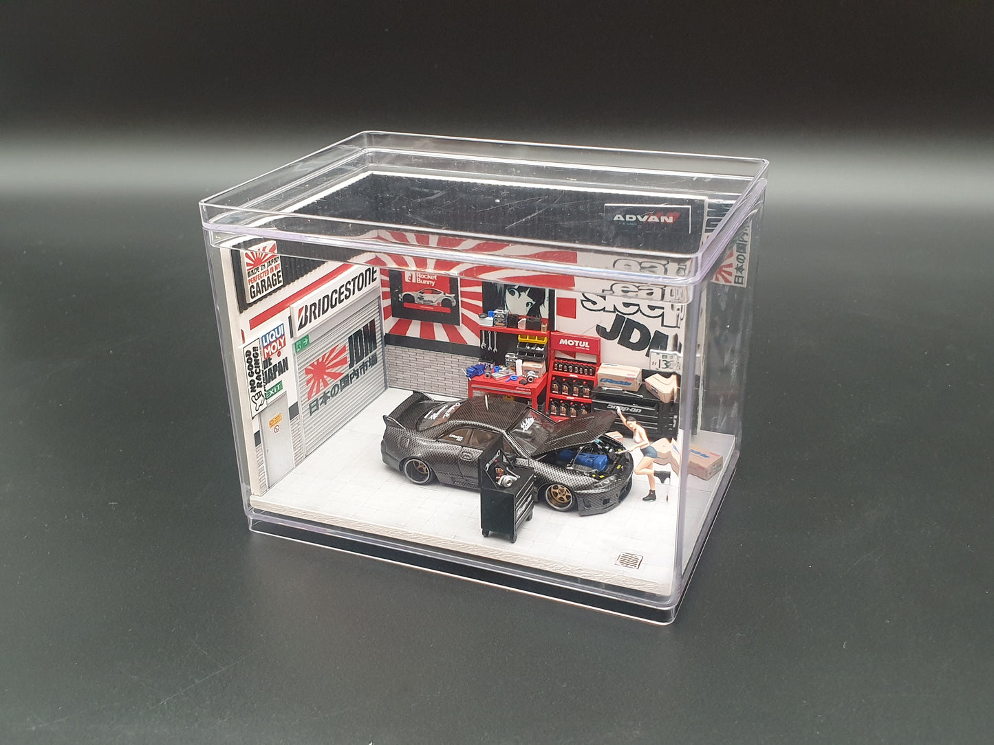 Box mini diorama "JDM GARAGE V2" Ninety One 1:64