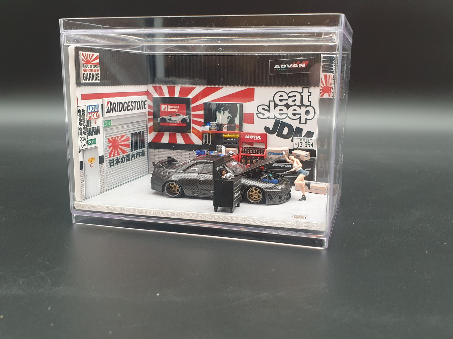 Box mini diorama "JDM GARAGE V2" Ninety One 1:64