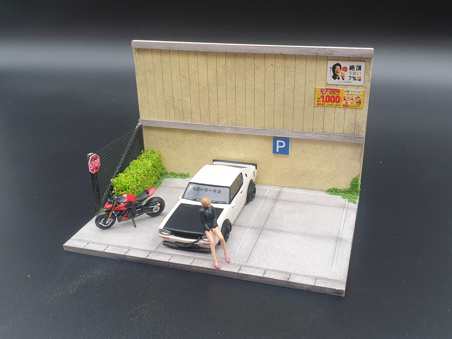 Box mini diorama "JDM PARKING" Ninety One 1:64