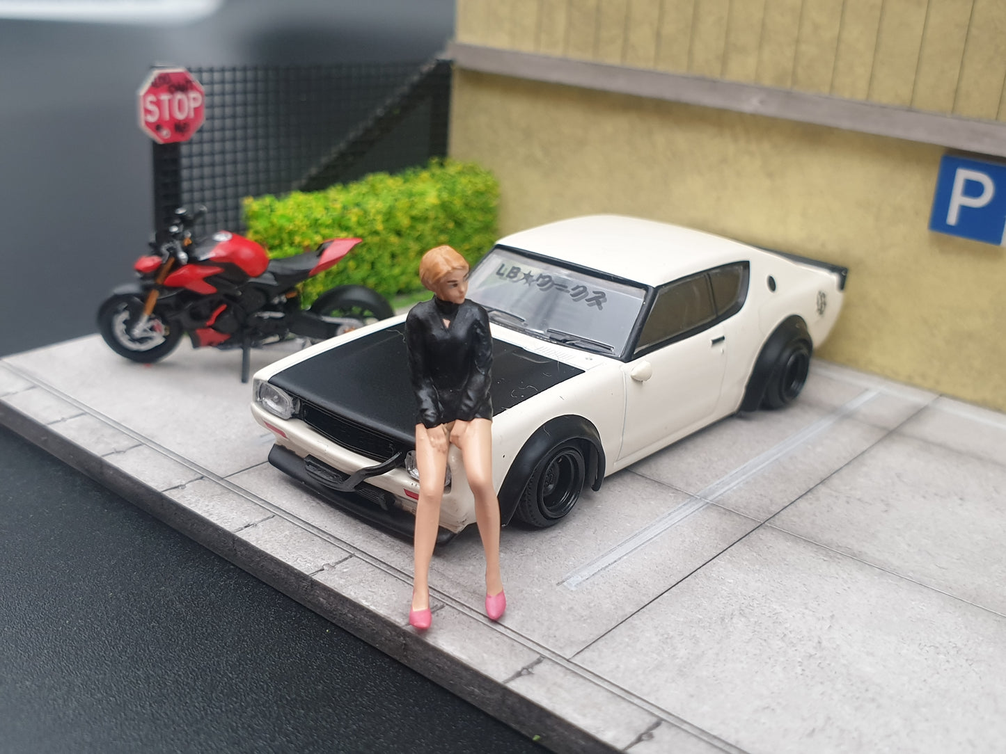 Box mini diorama "JDM PARKING" Ninety One 1:64