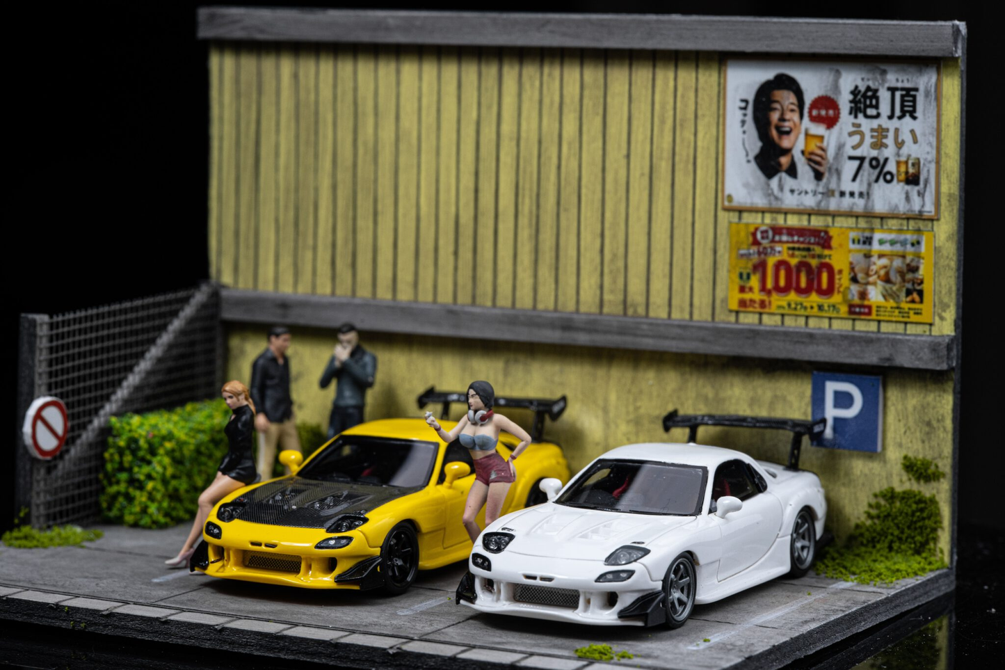 Box mini diorama "JDM PARKING" Ninety One 1:64