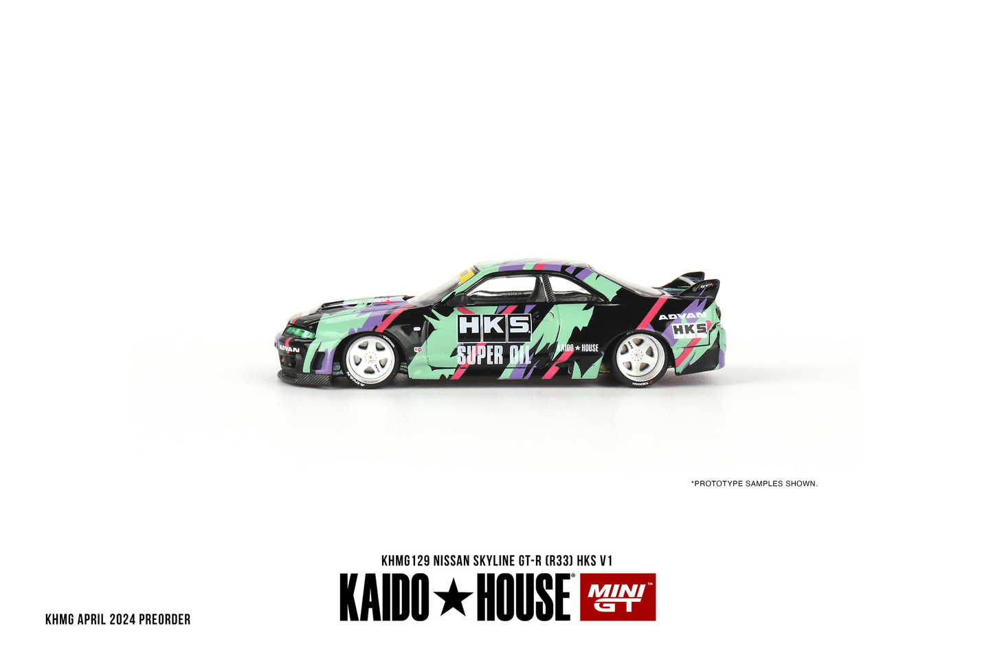 Nissan Skyline GT-R R33 HKS V1 KAIDO HOUSE Mini GT 1:64