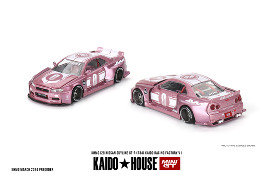 Nissan Skyline GT-R R34 KAIDO RACING FACTORY V1 KAIDO HOUSE Mini GT 1:64