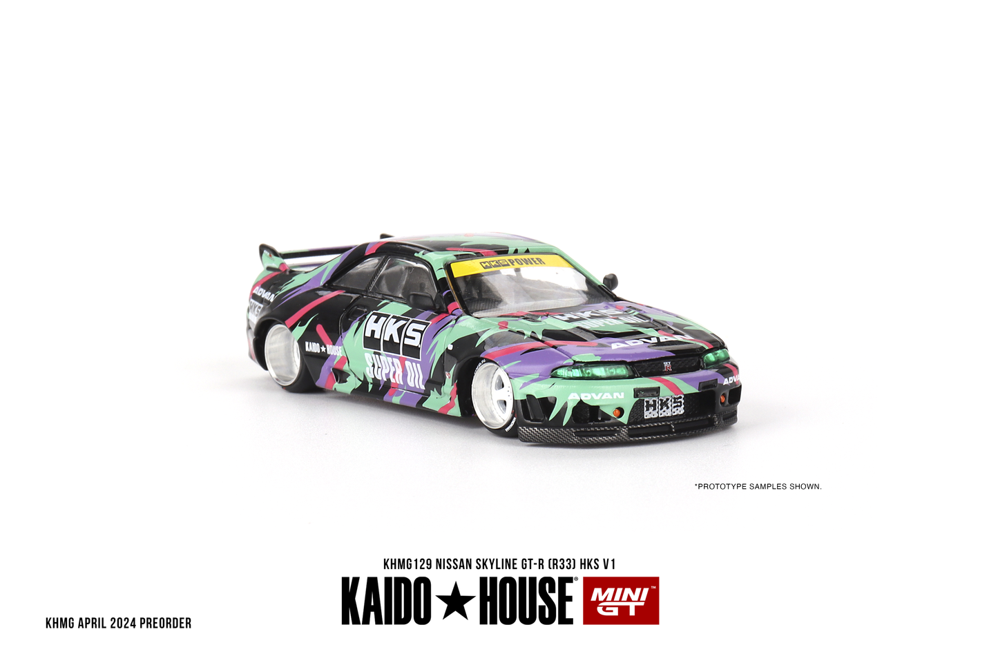 Nissan Skyline GT-R R33 HKS V1 KAIDO HOUSE Mini GT 1:64