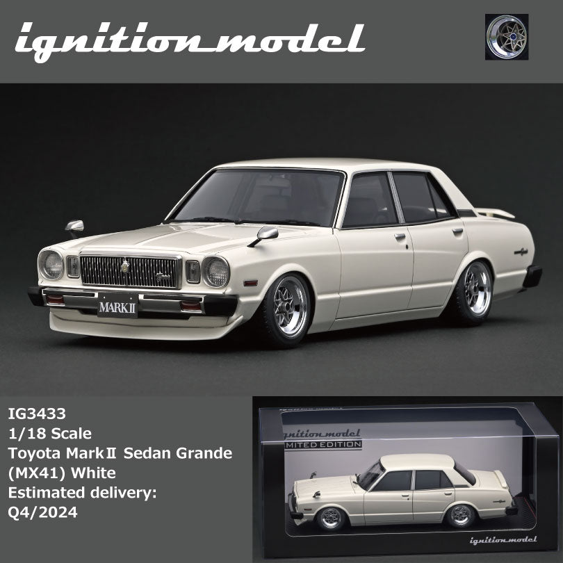 Toyota MarkⅡ Sedan Grande (MX41) White Ignition Model 1:18