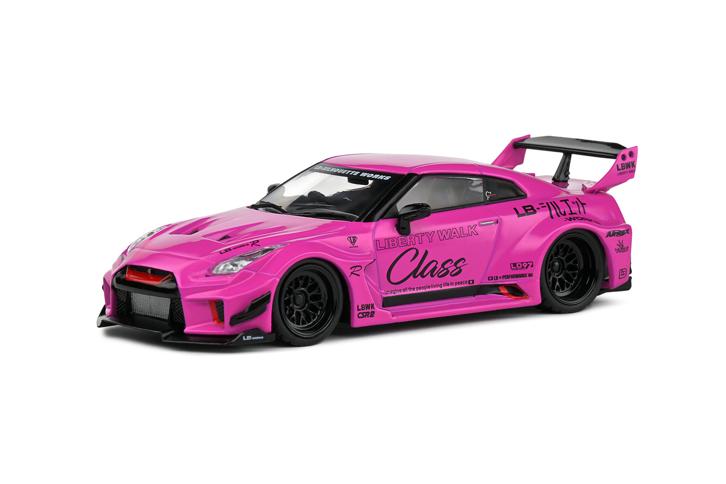 Nissan GT-R R35 LBWK Silhouette Pink Solido 1/43