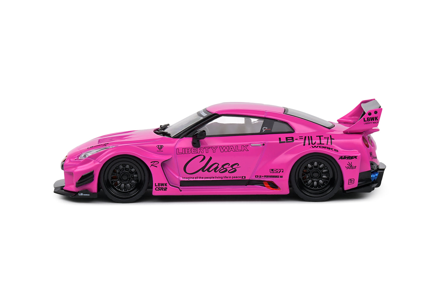 Nissan GT-R R35 LBWK Silhouette Pink Solido 1/43