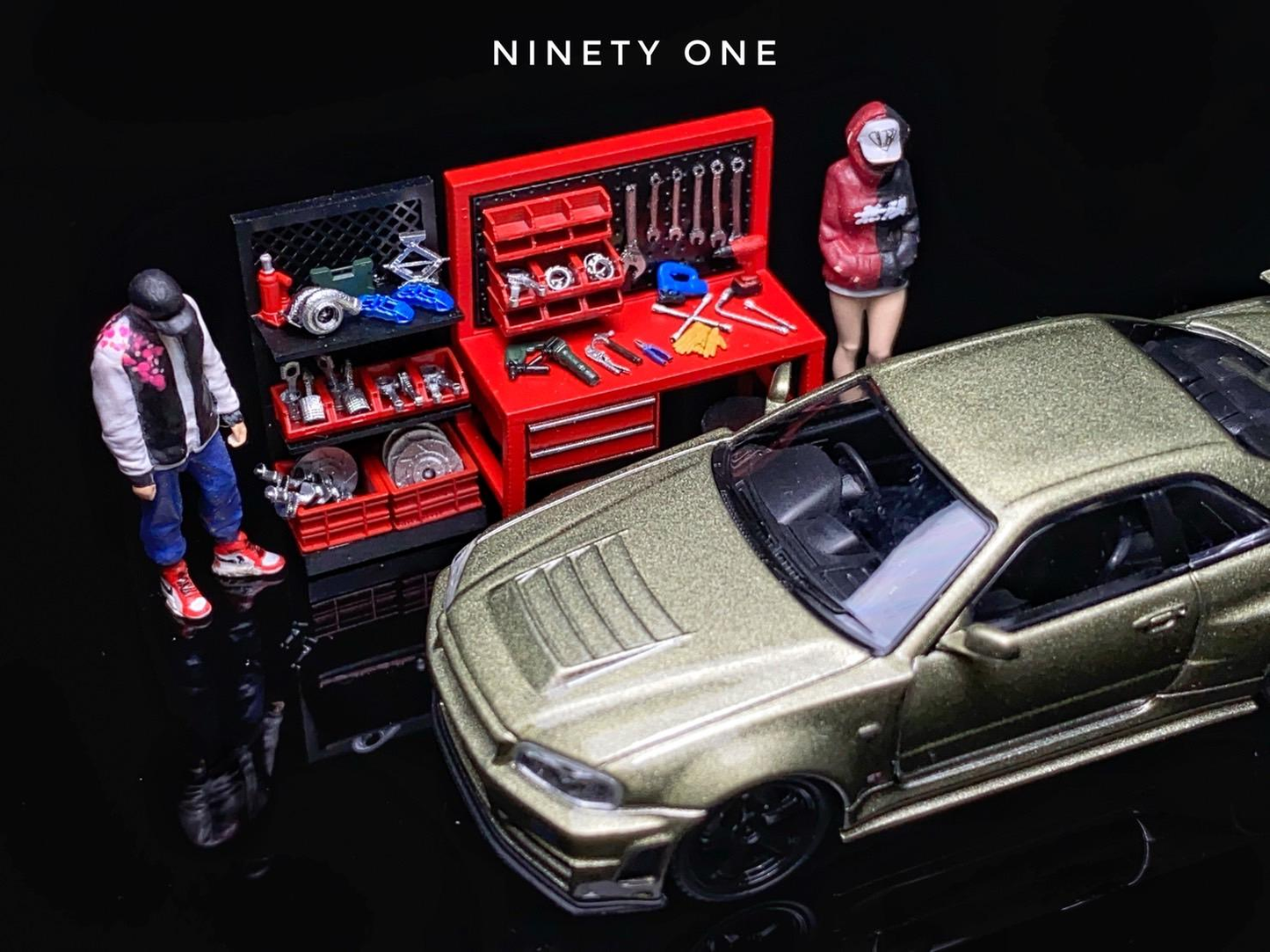 SET 11 : accessoires de garage V2 Ninety One 1:64