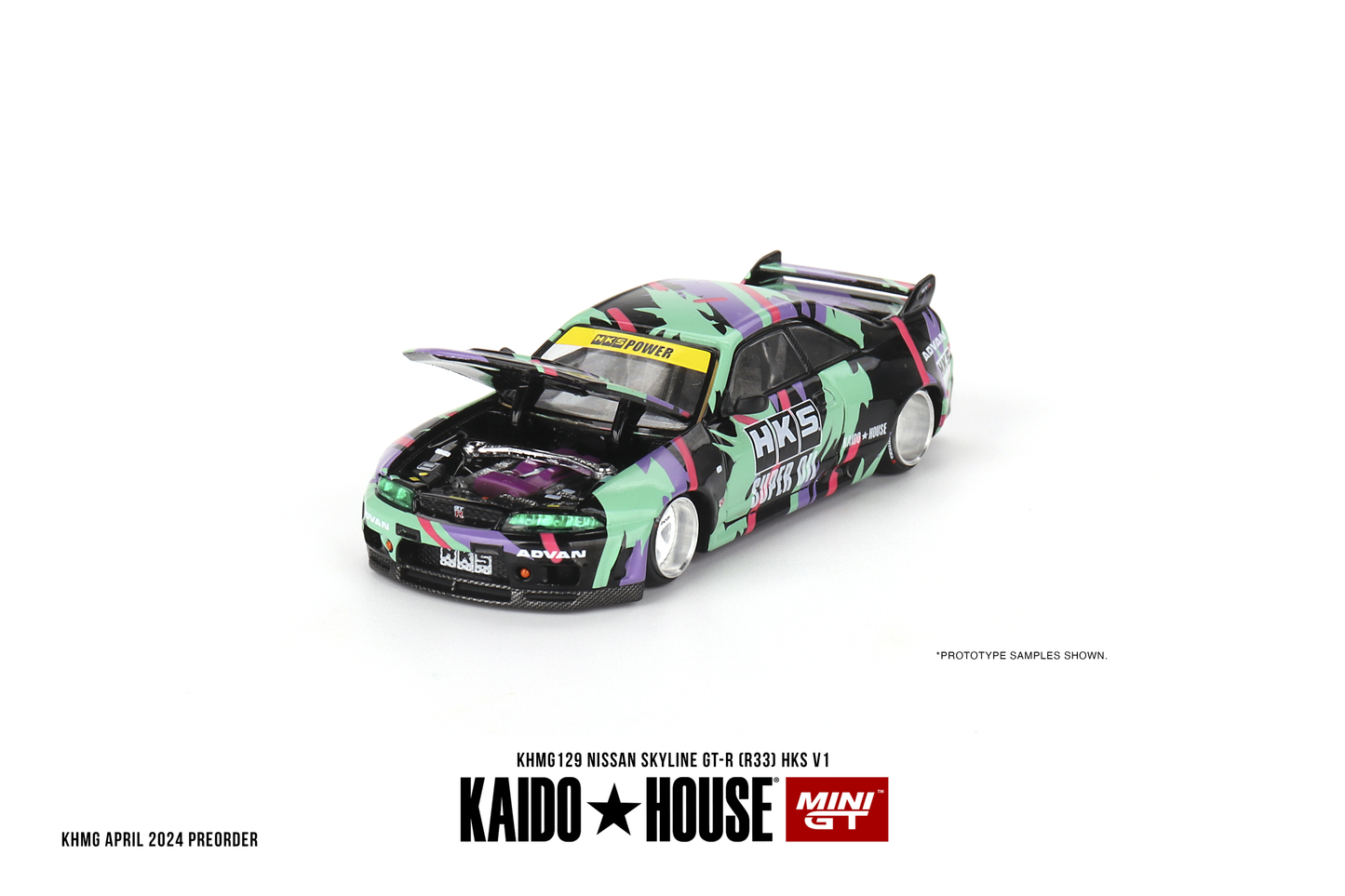 Nissan Skyline GT-R R33 HKS V1 KAIDO HOUSE Mini GT 1:64