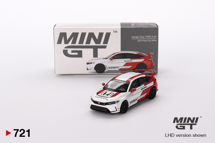 Honda Civic Type R #2 2023 Pace Car White Mini GT 1:64