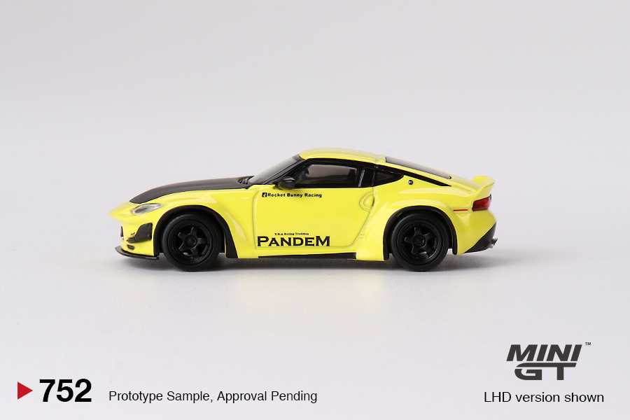 Nissan Z Pandem Ikazuchi Yellow Mini GT 1:64