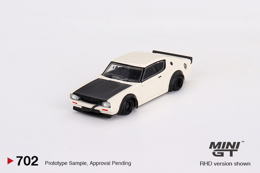 Nissan Skyline Kenmeri Liberty Walk White Mini GT 1:64