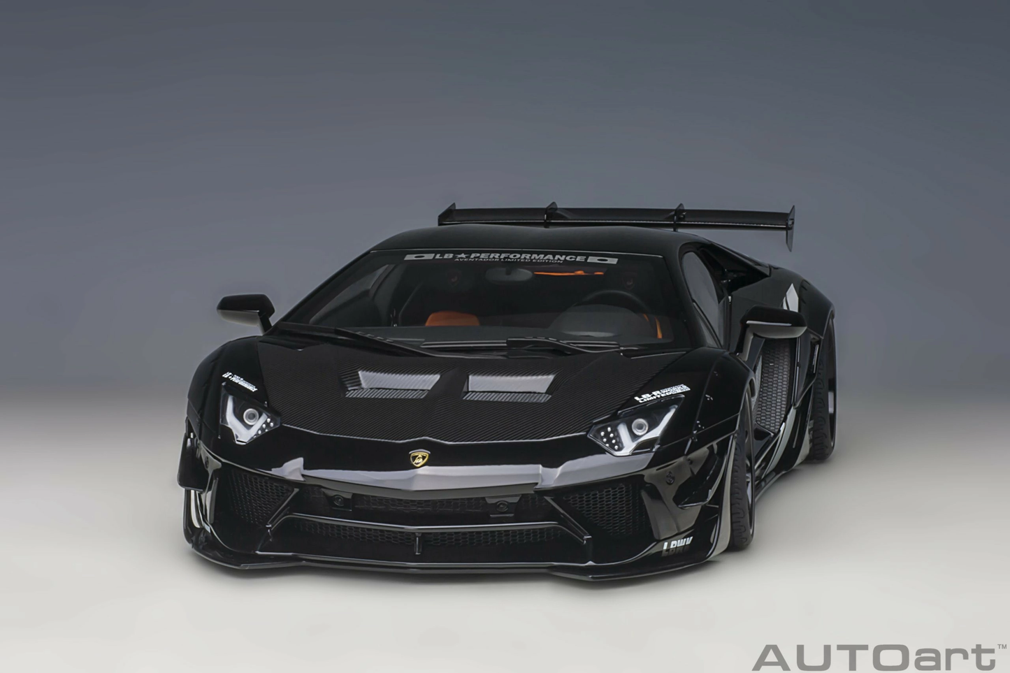 Liberty Walk LB-Works Lamborghini Aventador Limited Edition Black LBWK Livery AUTOart 1:18