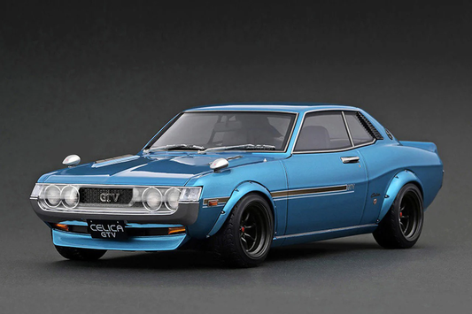 Miniature Toyota Celica 1600GTV (TA22) - Scale 1:18 - Light Metallic Blue