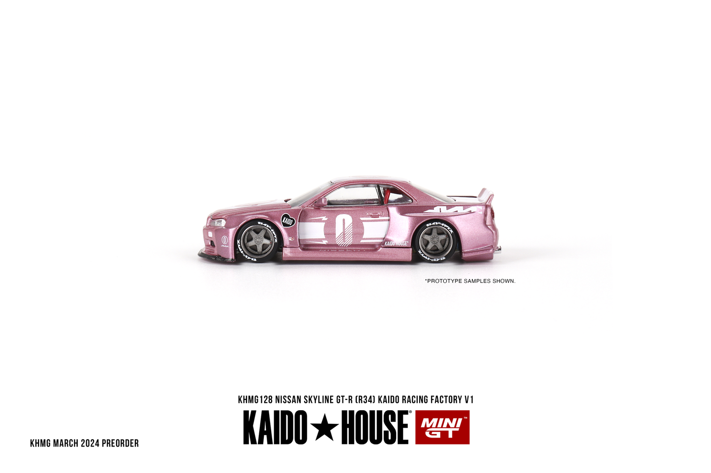 Nissan Skyline GT-R R34 KAIDO RACING FACTORY V1 KAIDO HOUSE Mini GT 1:64