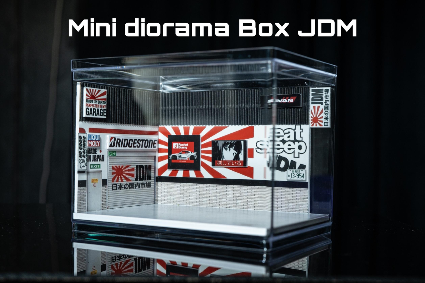 Box mini diorama "JDM GARAGE V2" Ninety One 1:64