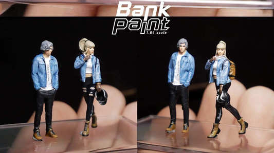 Figurine homme "Vuitton" et "bike girl" by Bank paint Ninety One 1:64