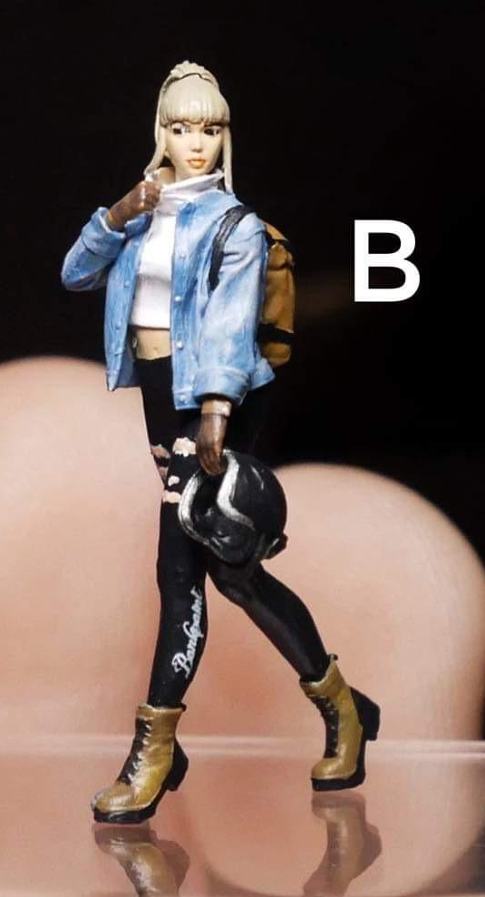 Figurine homme "Vuitton" et "bike girl" by Bank paint Ninety One 1:64