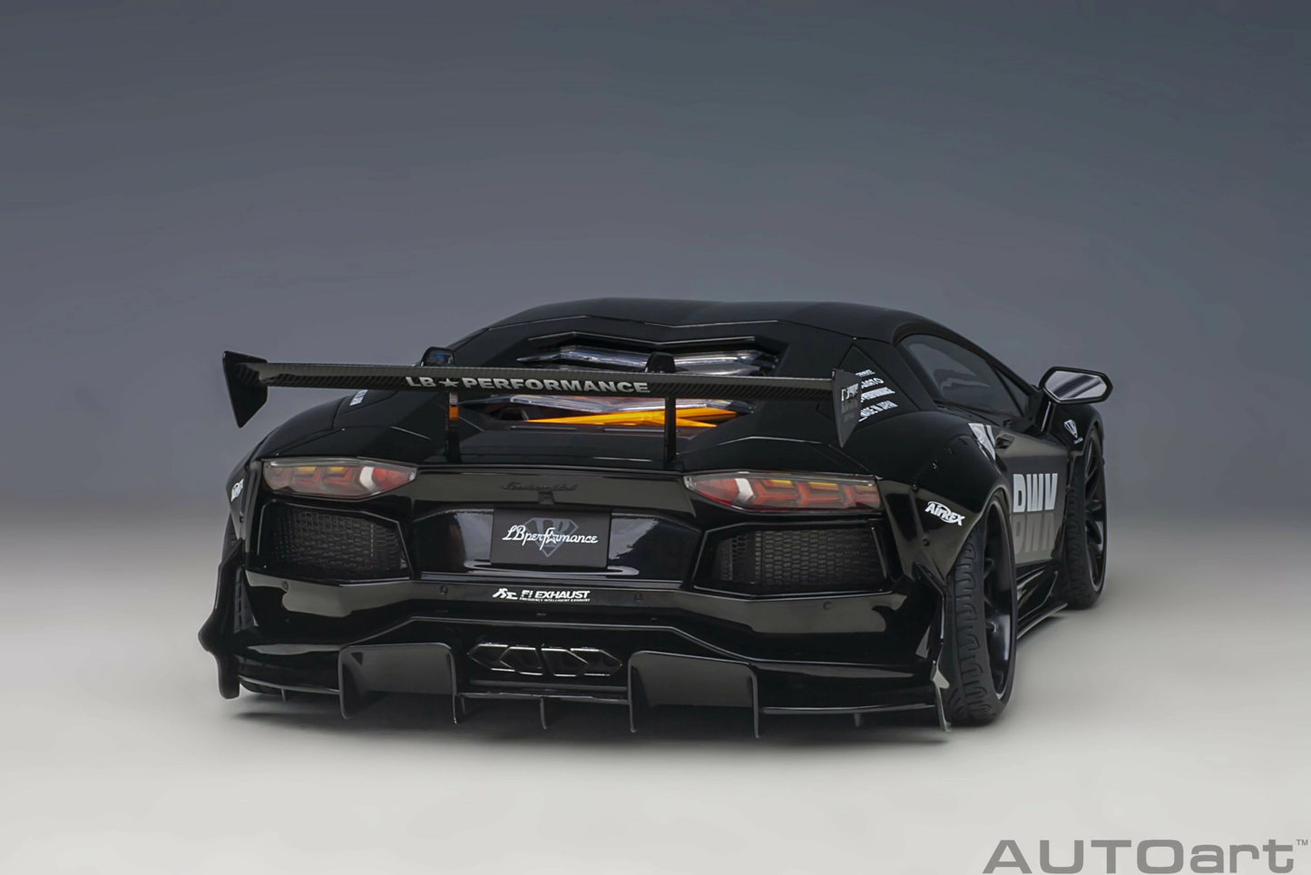 Liberty Walk LB-Works Lamborghini Aventador Limited Edition Black LBWK Livery AUTOart 1:18