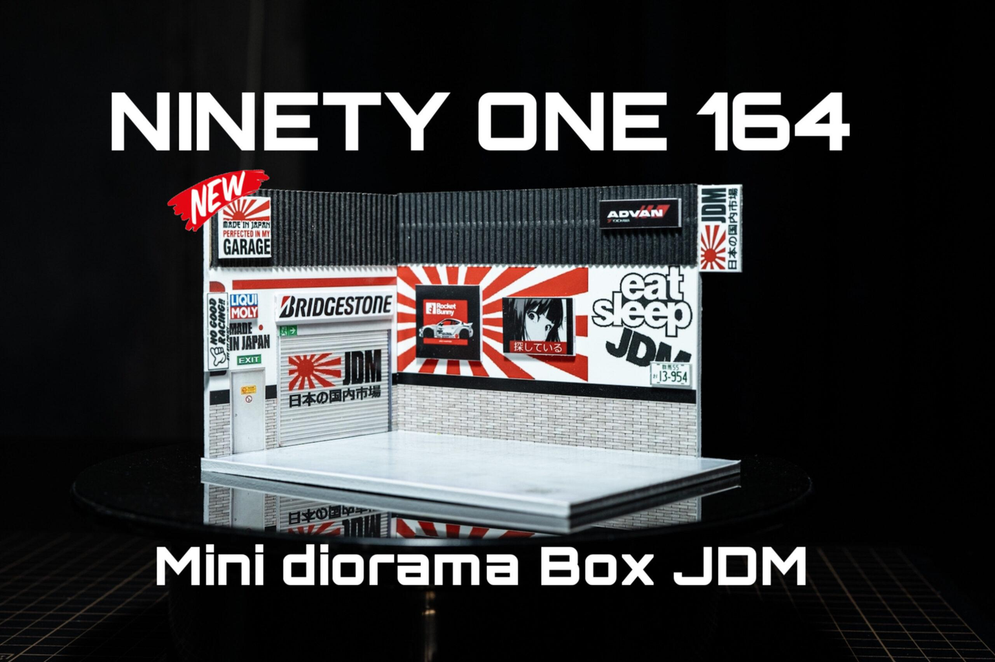 Box mini diorama "JDM GARAGE V2" Ninety One 1:64