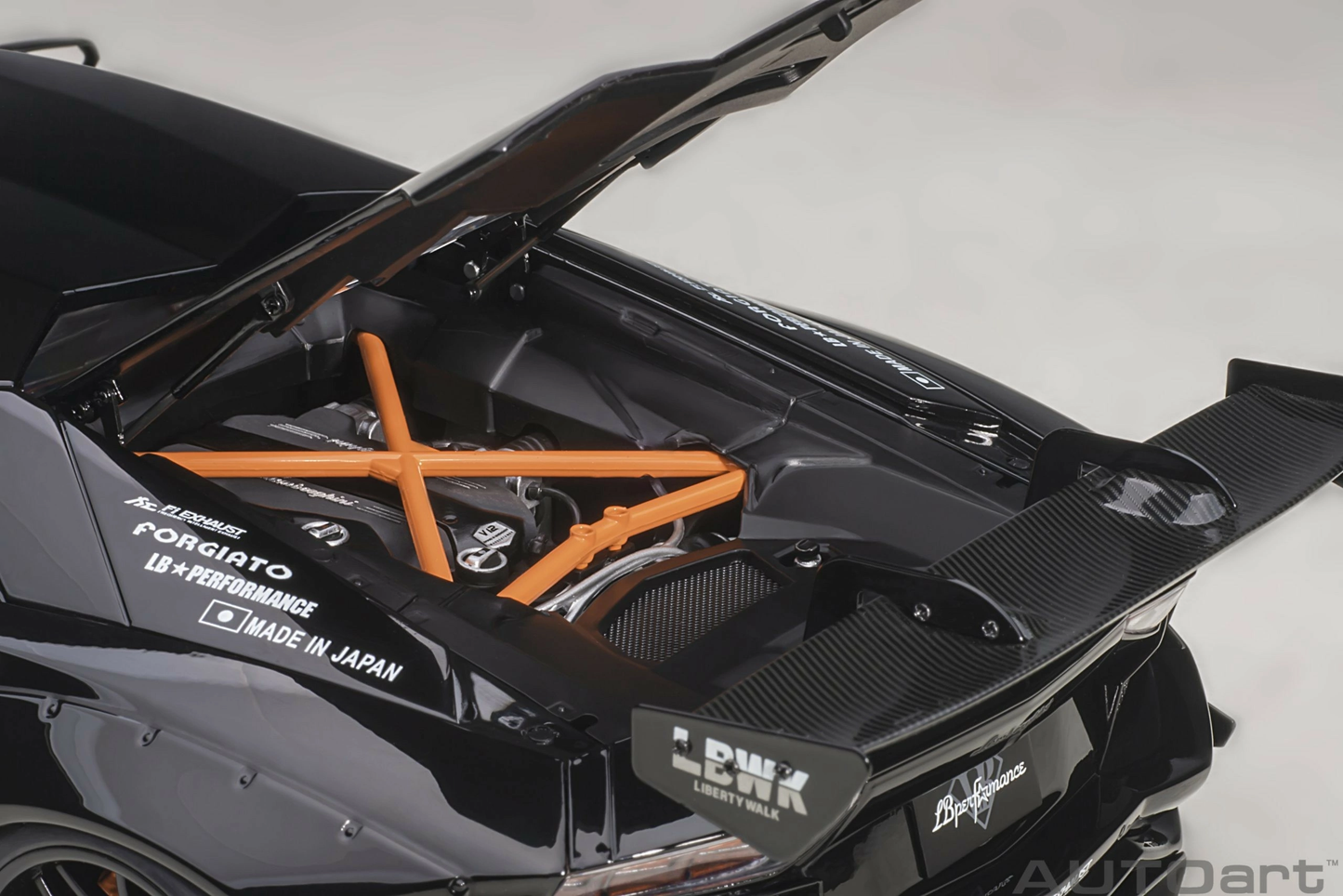 Liberty Walk LB-Works Lamborghini Aventador Limited Edition Black LBWK Livery AUTOart 1:18